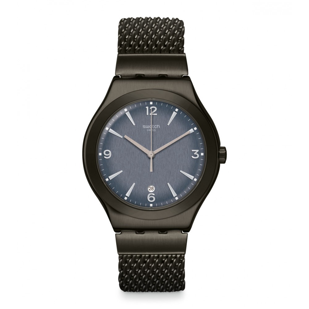 SWATCH MESH O'LIGHT Unisex Watch Grey Stainless Steel Bracelet YWM403M