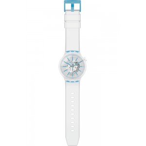 SWATCH BlueInJelly Watch White Silicone strap SO27E105