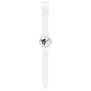 SWATCH LIVE TIME WHITE Unisex Ρολόι Λευκό Λουράκι από Υλικό βιολογικής προέλευσης SO31W101 