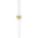SWATCH TIME TO YELLOW SMALL Unisex Ρολόι Λευκό Λουράκι από Υλικό βιολογικής προέλευσης SO31W105 SWATCH TIME TO YELLOW SMALL Unisex Ρολόι Λευκό Λουράκι από Υλικό βιολογικής προέλευσης SO31W105