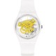 SWATCH TIME TO YELLOW SMALL Unisex Ρολόι Λευκό Λουράκι από Υλικό βιολογικής προέλευσης SO31W105 SWATCH TIME TO YELLOW SMALL Unisex Ρολόι Λευκό Λουράκι από Υλικό βιολογικής προέλευσης SO31W105