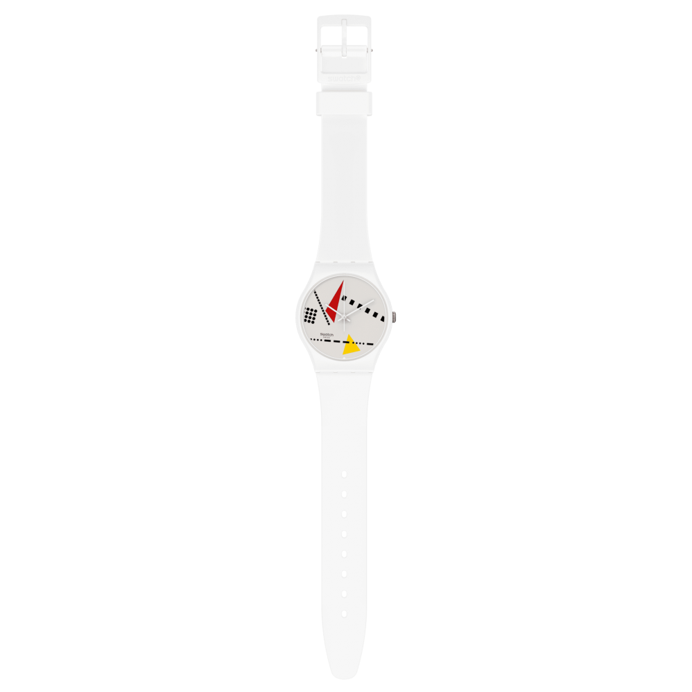 SWATCH WHI_MEM M Unisex Ρολόι Λευκό Λουράκι από Υλικό βιολογικής προέλευσης SO31W106 