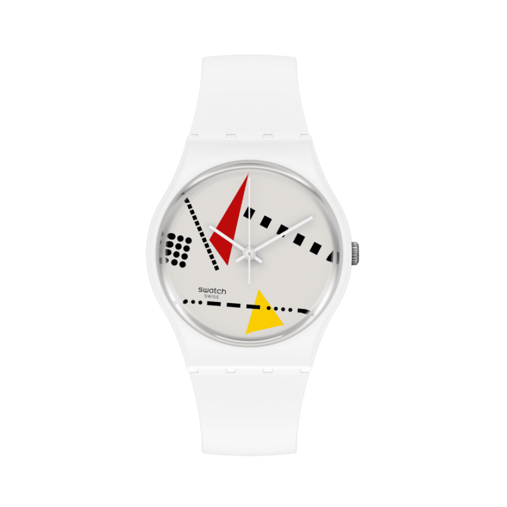 SWATCH WHI_MEM M Unisex Ρολόι Λευκό Λουράκι από Υλικό βιολογικής προέλευσης SO31W106 