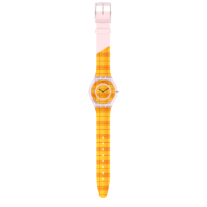 SWATCH FIRE MADRAS 01 Ρολόι Γυναικείο Πορτοκαλί Λουράκι Σιλικόνης SS08Z105