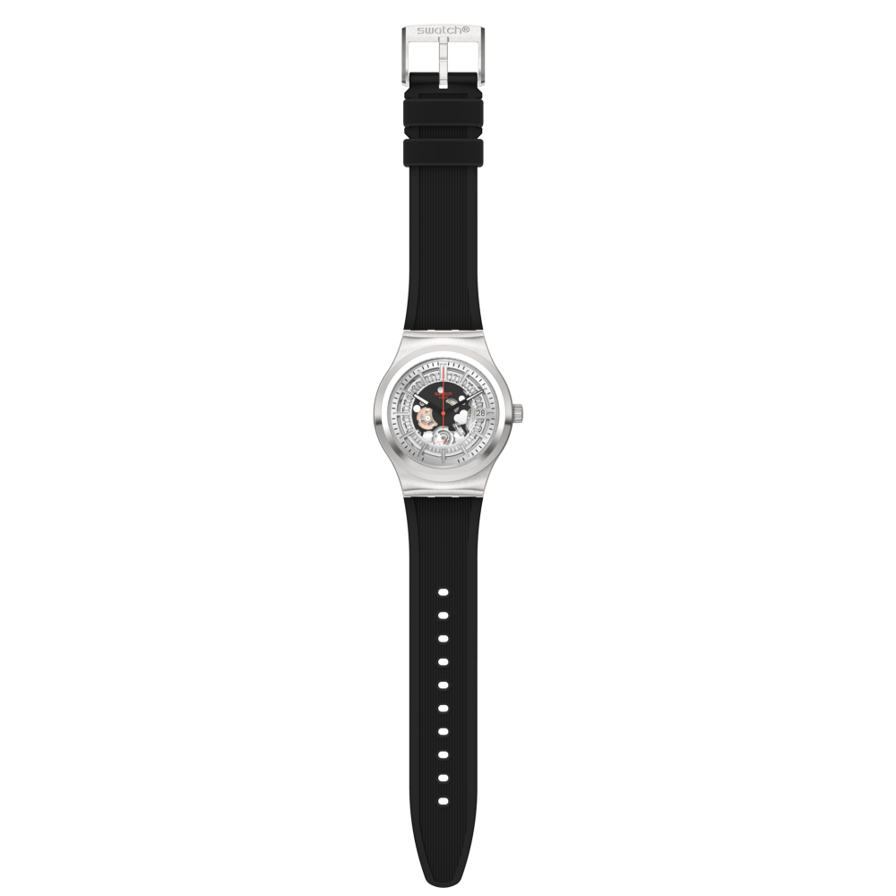 SWATCH SISTEM THROUGH AGAIN Automatic Ρολόι Ανδρικό Μαύρο Καουτσούκ Λουράκι YIS431 SWATCH SISTEM THROUGH AGAIN Automatic Ρολόι Ανδρικό Μαύρο Καουτσούκ Λουράκι YIS431
