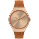 SWATCH BROWN QUILTED Ρολόι Γυναικείο Καφέ Λουράκι Δερμάτινο SYXG115