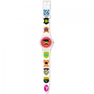 SWATCH Graphistyle Ρολόι Unisex λευκό λουράκι σιλικόνης GW179  