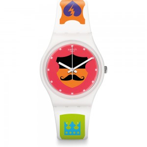 SWATCH Graphistyle Ρολόι Unisex λευκό λουράκι σιλικόνης GW179  