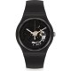 SWATCH SPOT TIME BLACK Unisex Ρολόι Μαύρο Λουράκι  Υλικό βιολογικής προέλευσης SO32B108