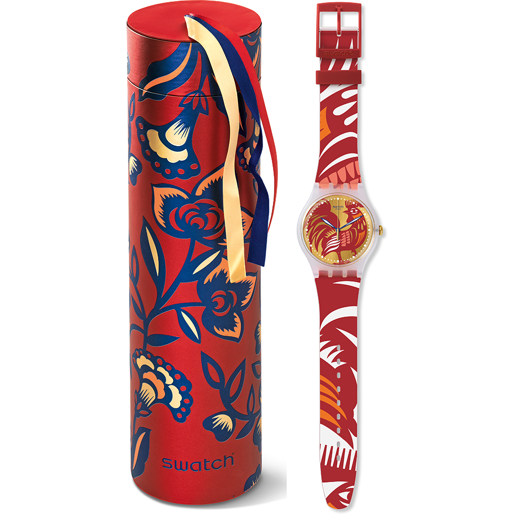 SWATCH ROCKING ROOSTER Ρολόι Unisex Πολύχρωμο  Λουράκι Σιλικόνης SUOZ226 