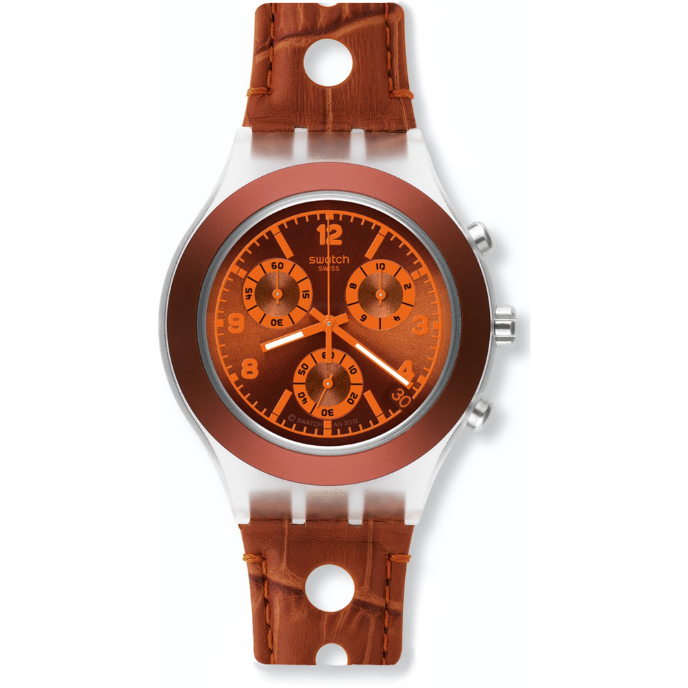 SWATCH ROUILLE ΡΟΛΟΙ Χρονογράφος Unisex Καφέ Δερμάτινο Λουράκι SVCK4073 SWATCH ROUILLE ΡΟΛΟΙ Χρονογράφος Unisex Καφέ Δερμάτινο Λουράκι SVCK4073