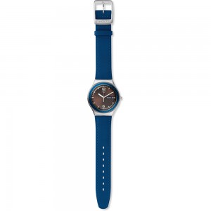 SWATCH DJEMBE Ρολόι unisex Μπλε Δερμάτινο λουράκι YGS774