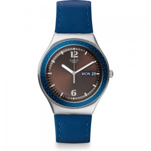 SWATCH DJEMBE Ρολόι unisex Μπλε Δερμάτινο λουράκι YGS774