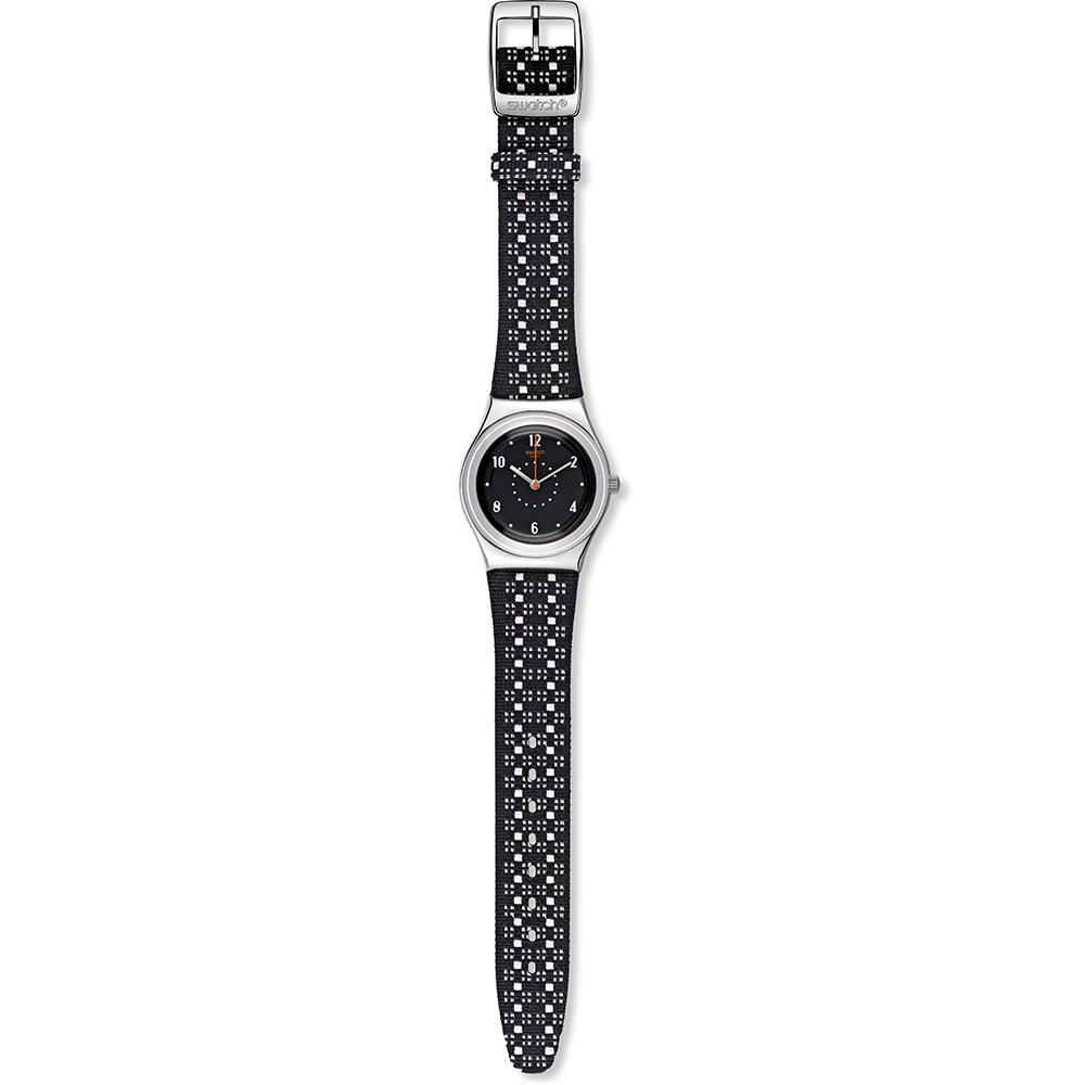 SWATCH BLACK PUNCHER Ρολόι Γυναικείο Μαύρο  Δερμάτινο λουράκι YLS184