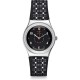 SWATCH BLACK PUNCHER Ρολόι Γυναικείο Μαύρο  Δερμάτινο λουράκι YLS184