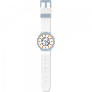 SWATCH BIG BOLD BLITE BIOCERAMIC Ρολόι Λευκό Πλαστικό Λουράκι βιολογικής προέλευσης SB03N101