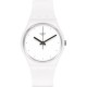 SWATCH THINK TIME WHITE Unisex Ρολόι Λευκό Λουράκι από Υλικό βιολογικής προέλευσης SO31W100 