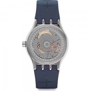  SWATCH BLURANG Automatic Ρολόι Ανδρικό Μπλε Καουτσούκ Λουράκι YIS430