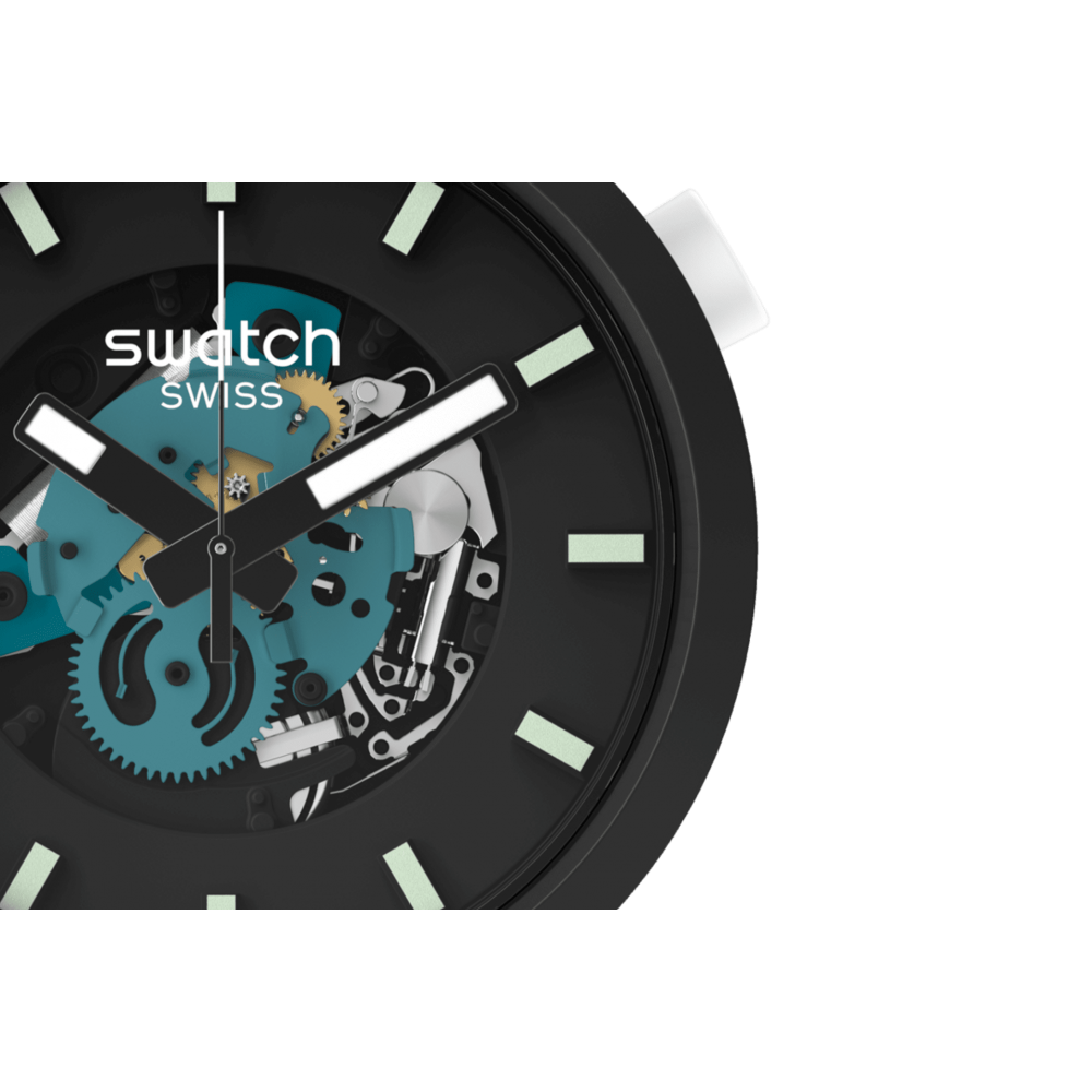 SWATCH BIG BOLD BIOCERAMIC NIGHT TRIP Ρολόι Μπλε Λουράκι Σιλικόνης SB03B107 