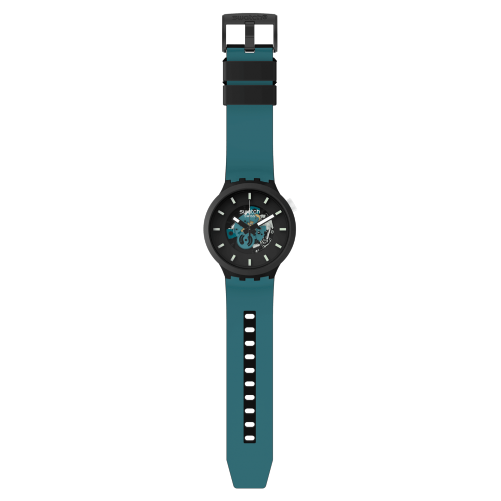 SWATCH BIG BOLD BIOCERAMIC NIGHT TRIP Ρολόι Μπλε Λουράκι Σιλικόνης SB03B107 