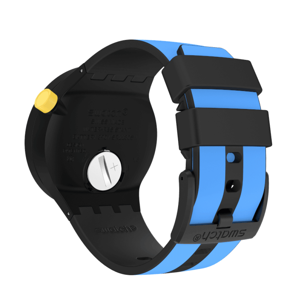 SWATCH BIG BOLD BIOCERAMIC TRAVEL BY DAY Ρολόι Γαλάζιο Λουράκι Σιλικόνης SB03B108