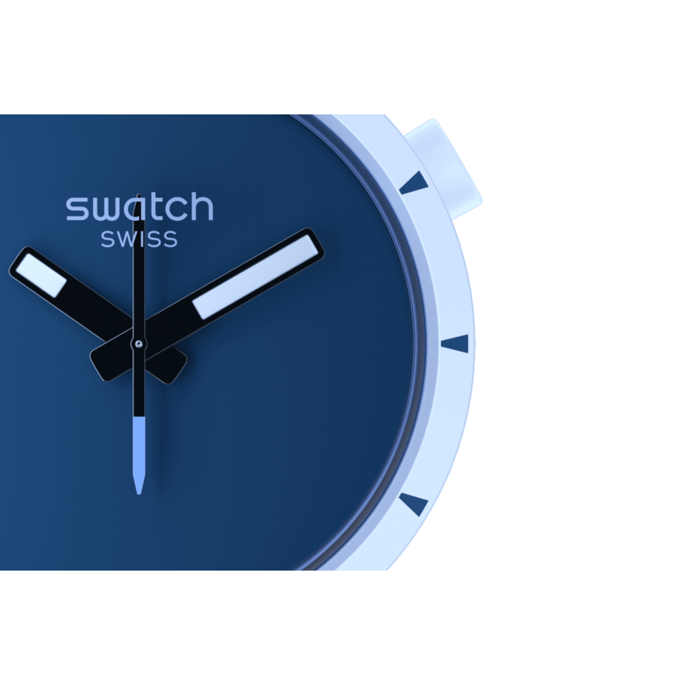 SWATCH BIG BOLD BIOCERAMIC ARCTIC Ρολόι Γαλάζιο Λουράκι Σιλικόνης SB03N102