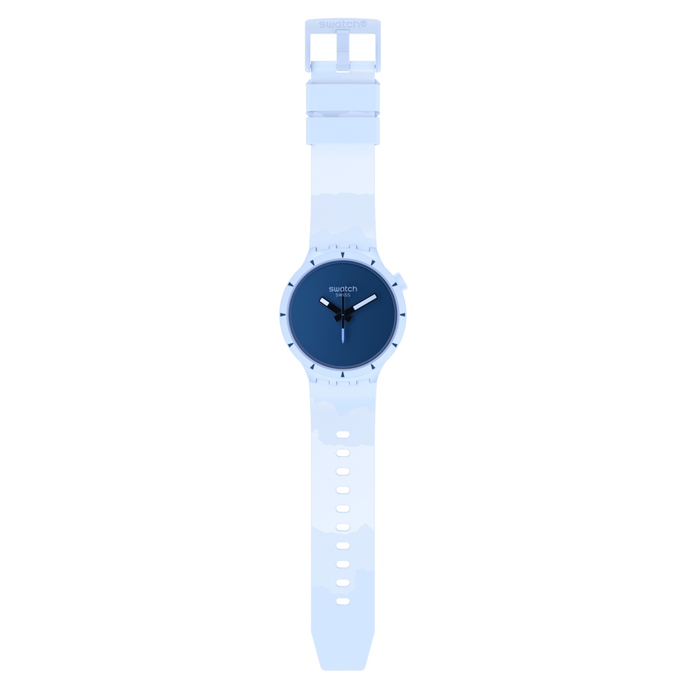 SWATCH BIG BOLD BIOCERAMIC ARCTIC Ρολόι Γαλάζιο Λουράκι Σιλικόνης SB03N102
