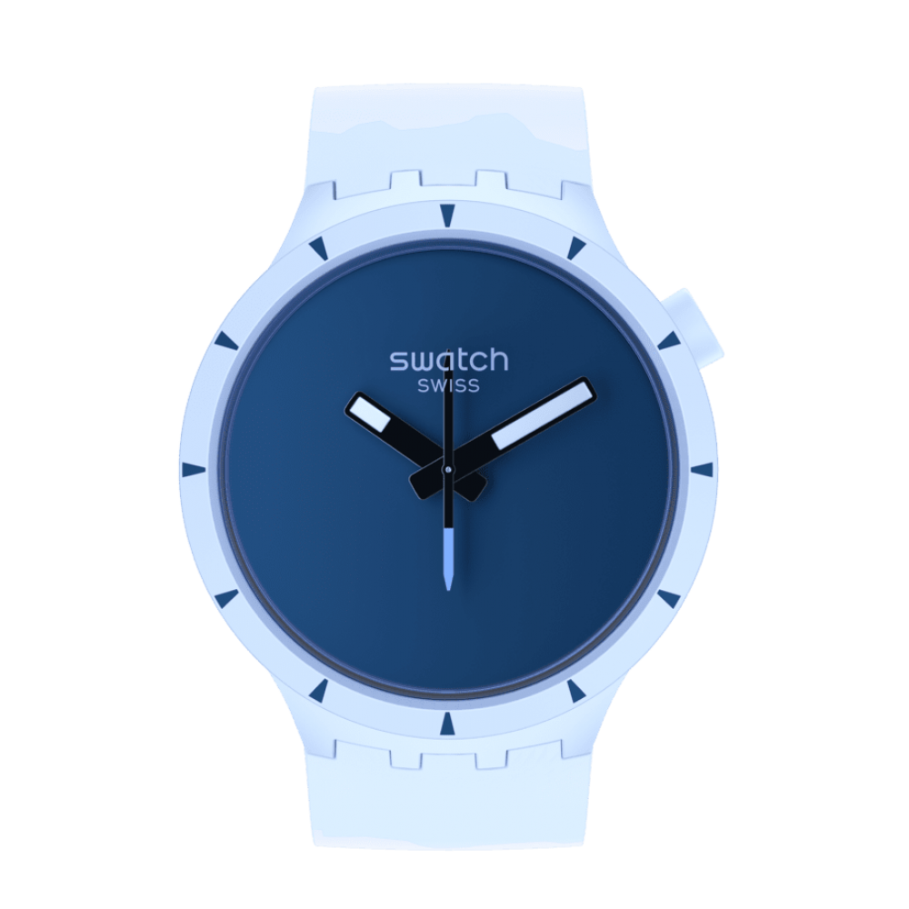 SWATCH BIG BOLD BIOCERAMIC ARCTIC Ρολόι Γαλάζιο Λουράκι Σιλικόνης SB03N102