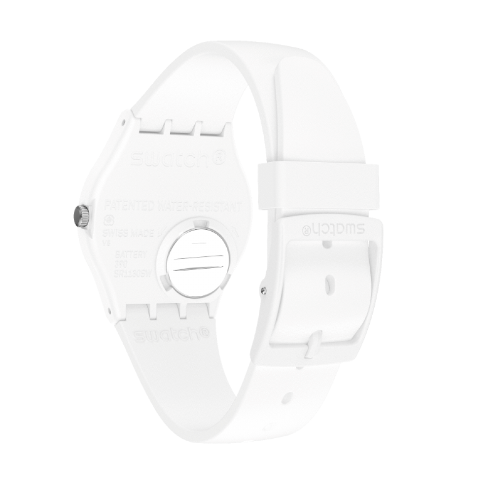 SWATCH SPOT TIME WHITE  Unisex Ρολόι Λευκό Λουράκι από Υλικό βιολογικής προέλευσης SO31W102