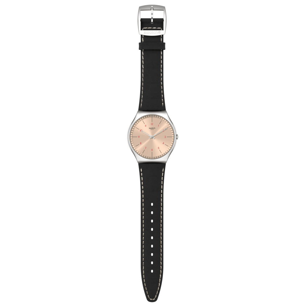 SWATCH SMART STITCH Ρολόι Unisex Μαύρο Δερμάτινο λουράκι SS07S118 SWATCH SMART STITCH Ρολόι Unisex Μαύρο Δερμάτινο λουράκι SS07S118