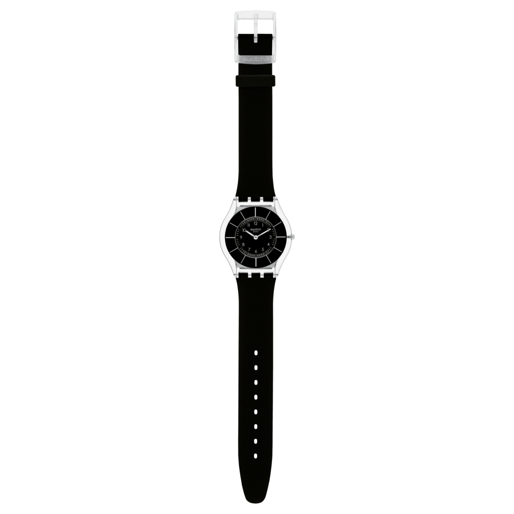 SWATCH BLACK CLASSINESS AGAIN Ρολόι  Γυναικείο Μαύρο Πλαστικό Λουράκι Βιολογικής Προέλευσης SS08K103