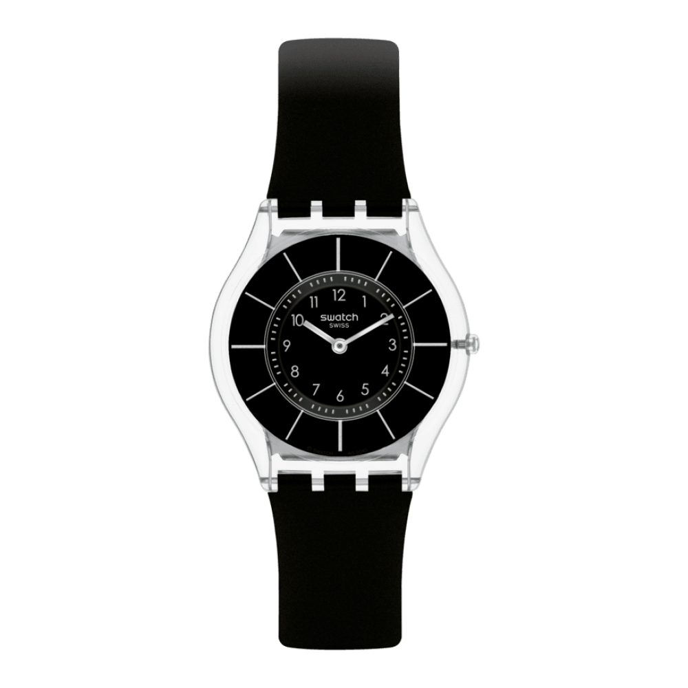 SWATCH BLACK CLASSINESS AGAIN Ρολόι  Γυναικείο Μαύρο Πλαστικό Λουράκι Βιολογικής Προέλευσης SS08K103