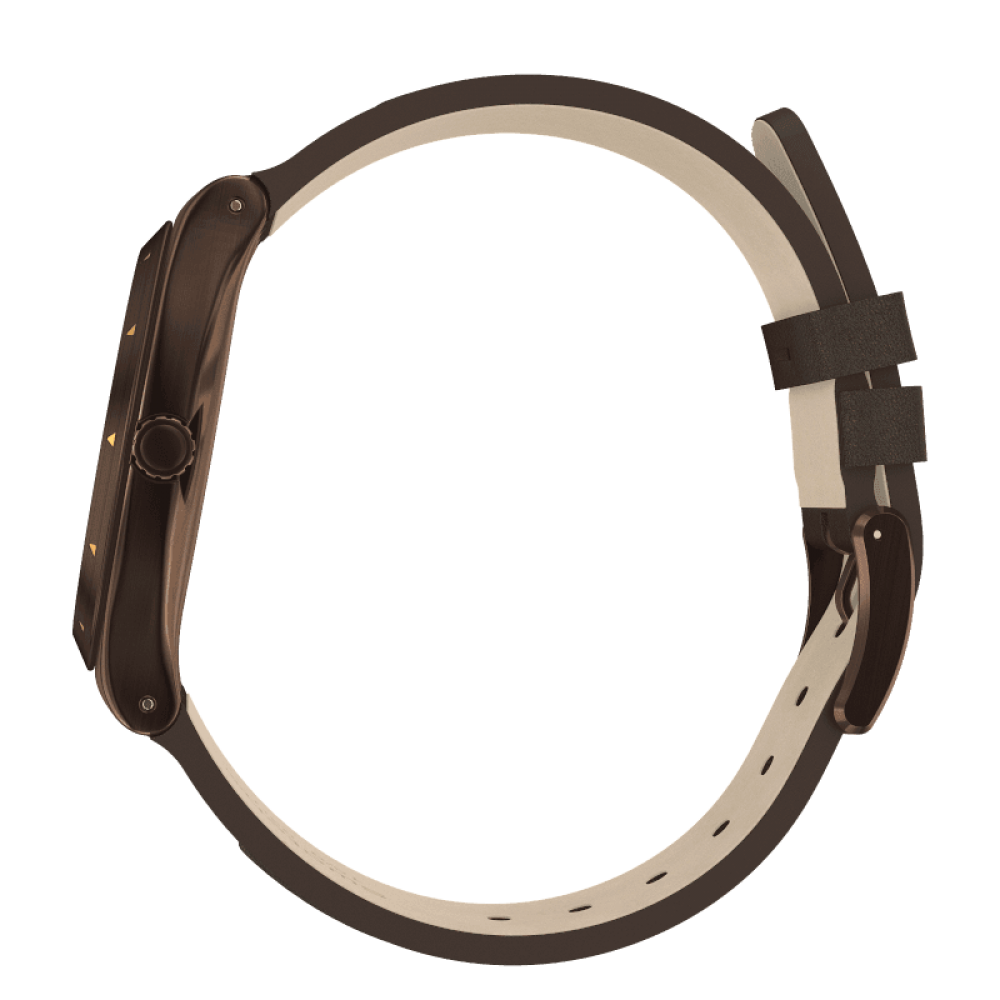 SWATCH COPPER TIME Ρολόι Ανδρικό Καφέ δερμάτινο λουρί YWC100  