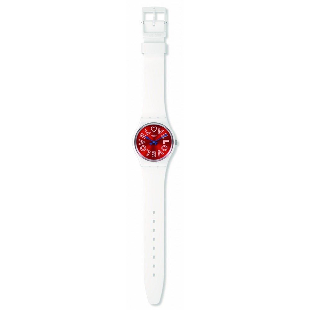 SWATCH VALENTINE'S PUREST LOVE Ρολόι λευκό λουράκι σιλικόνης SO28W109