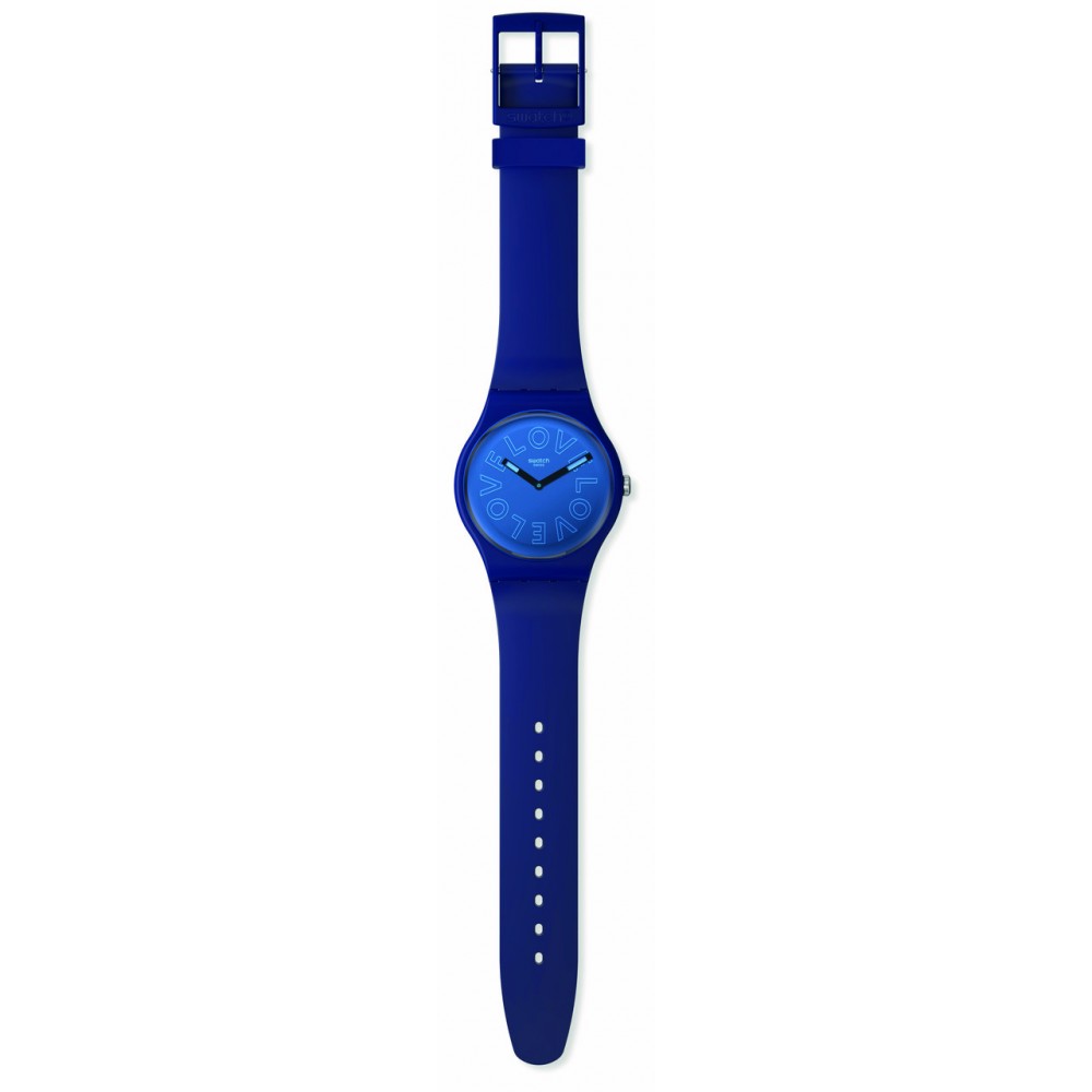 SWATCH VALENTINE'S LOVE TO GO AROUND Ρολόι Μπλε Λουράκι Σιλικόνης SO29N107