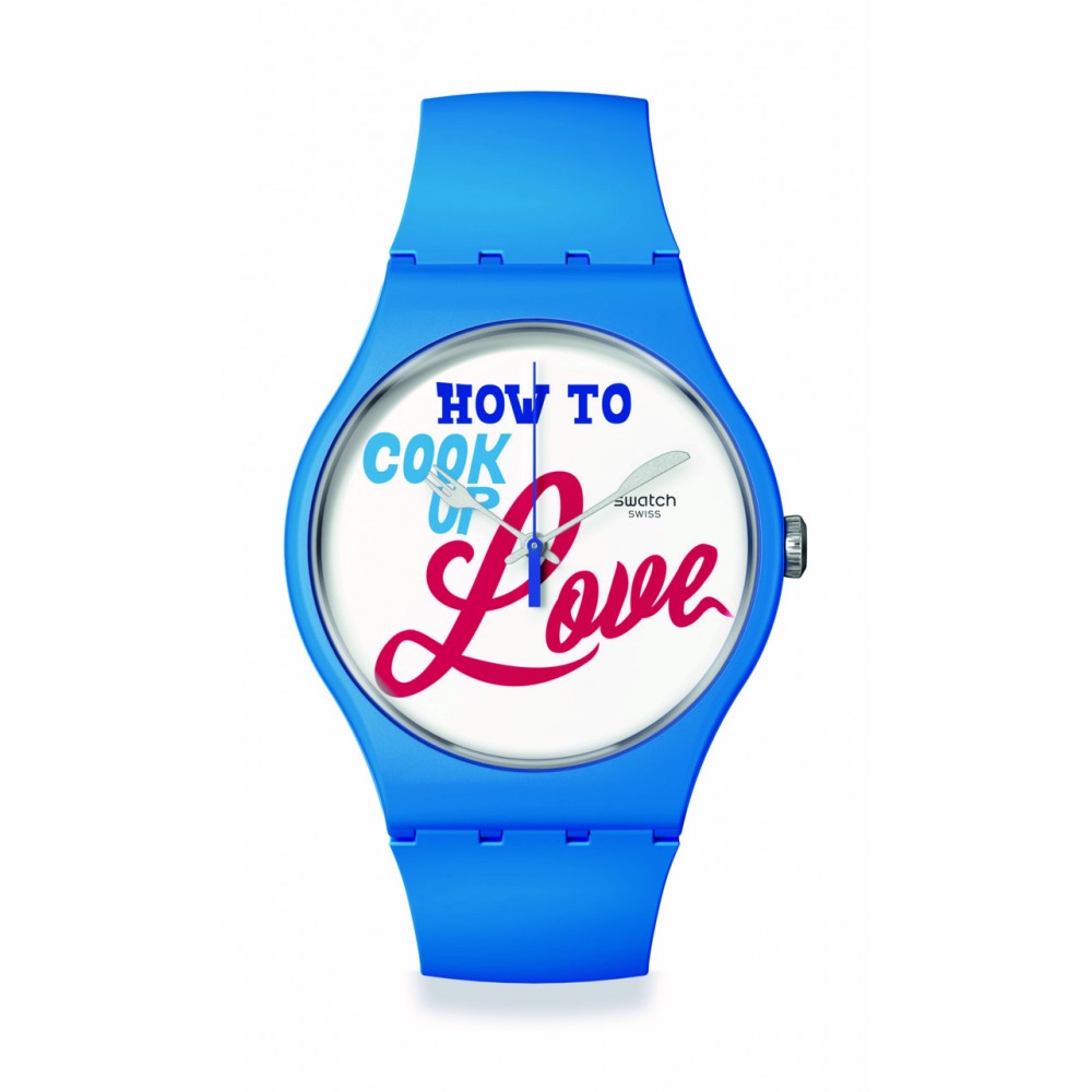 SWATCH VALENTINE'S RECIPE FOR LOVE Ρολόι Μπλε Λουράκι Σιλικόνης SUOZ353