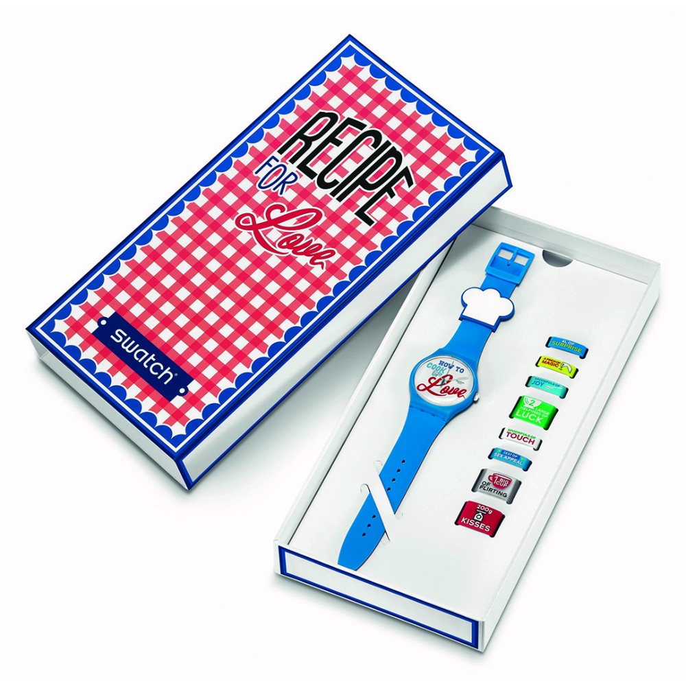 SWATCH VALENTINE'S RECIPE FOR LOVE Ρολόι Μπλε Λουράκι Σιλικόνης SUOZ353