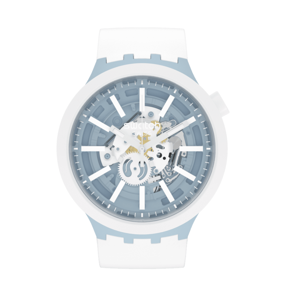 SWATCH BIG BOLD WHICE BIOCERAMIC Ρολόι Λευκό Πλαστικό Λουράκι βιολογικής προέλευσης SB03N103 