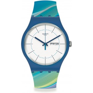 SWATCH CHINESE WINTER SCENERY Unisex Watch Blue Silicone Strap SO29Z700