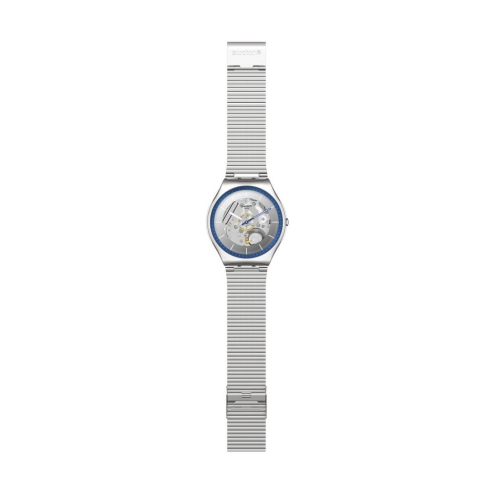 SWATCH RINGING IN BLUE Ρολόι Unisex Ασημί Ανοξείδωτο Ατσάλι Μπρασελέ  SS07S116GG 