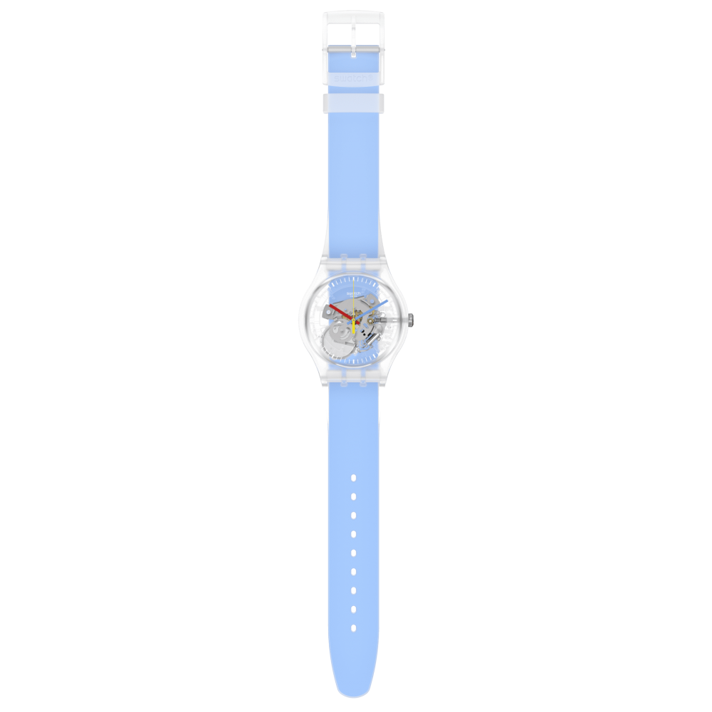 SWATCH CLEARLY BLUE STRIPED Ρολόι Unisex Γαλάζιο Λουράκι Σιλικόνης SUOK156 SWATCH CLEARLY BLUE STRIPED Ρολόι Unisex Γαλάζιο Λουράκι Σιλικόνης SUOK156