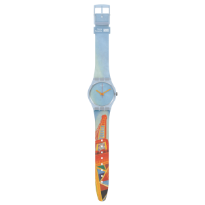 SWATCH SWATCH X CENTRE POMPIDOU EIFFEL TOWER, BY ROBERT DELAUNAY Ladies watch multicolor silicone strap  GZ357 
