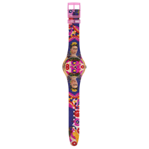 SWATCH SWATCH X CENTRE POMPIDOU THE FRAME, BY FRIDA KAHLO Watch Unisex Multicolor Silicone Strap SUOZ341