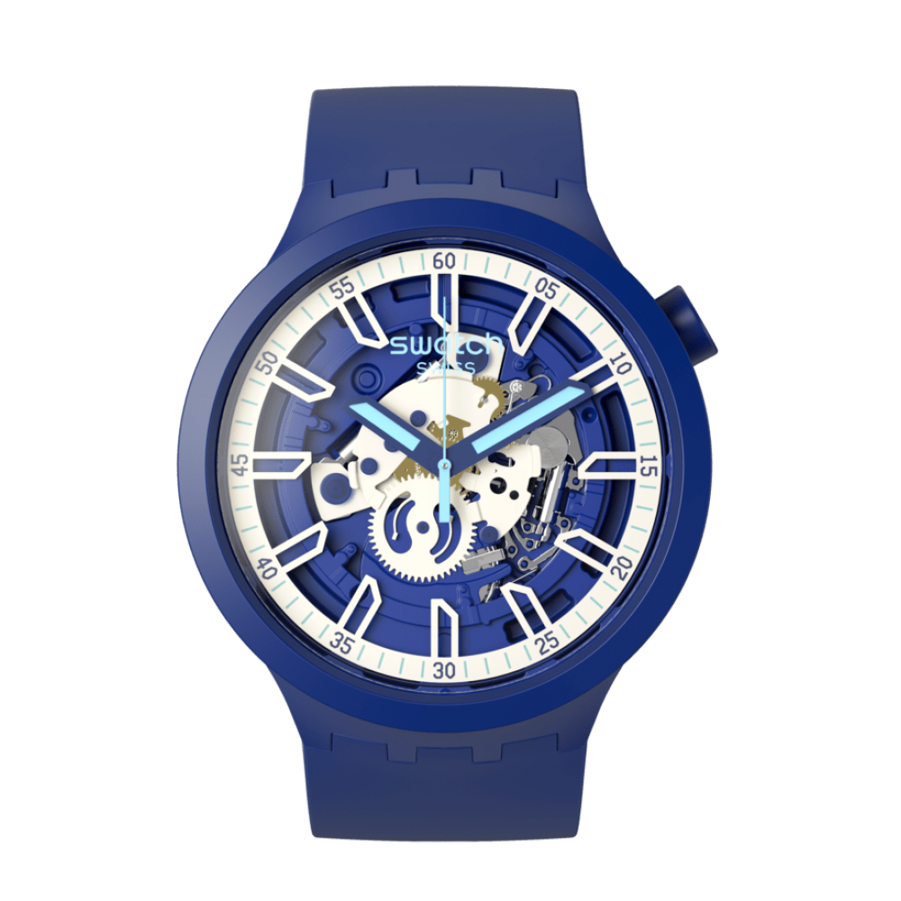 SWATCH ISWATCH BLUE Ρολόι Unisex Μπλε Λουράκι Σιλικόνης SB01N102