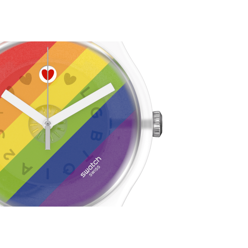 SWATCH STRIPE FIERCE Unisex Ρολόι Διαφανές  Λουράκι Σιλικόνης  SO29K701