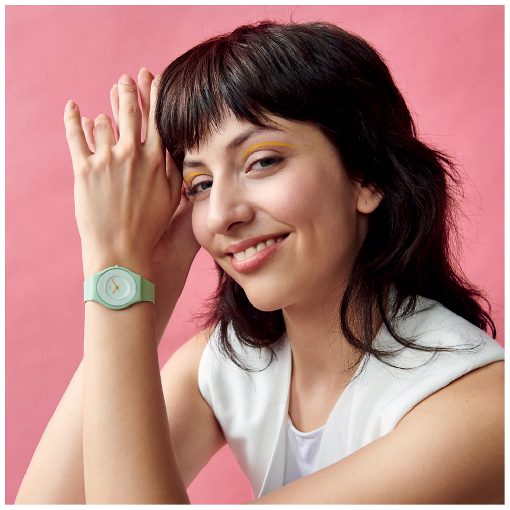 SWATCH TIME FOR JOY Ρολόι Unisex Μωβ Λουράκι Σιλικόνης SS09V101