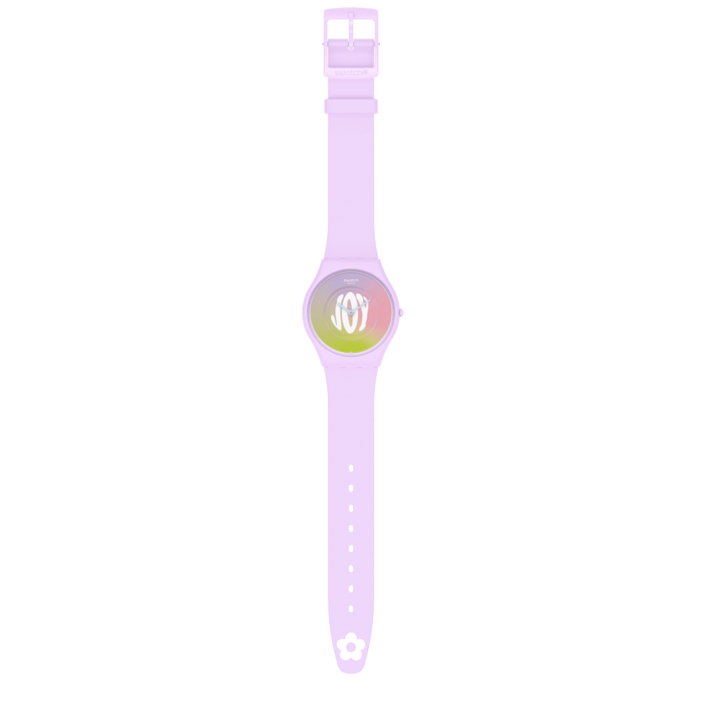 SWATCH TIME FOR JOY Ρολόι Unisex Μωβ Λουράκι Σιλικόνης SS09V101