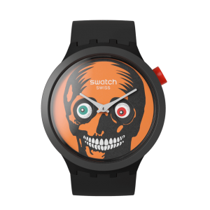SWATCH BIG BOLD BIOCERAMIC IT'S SPOOKY TIME Ρολόι Μαύρο Λουράκι Σιλικόνης SB03B700