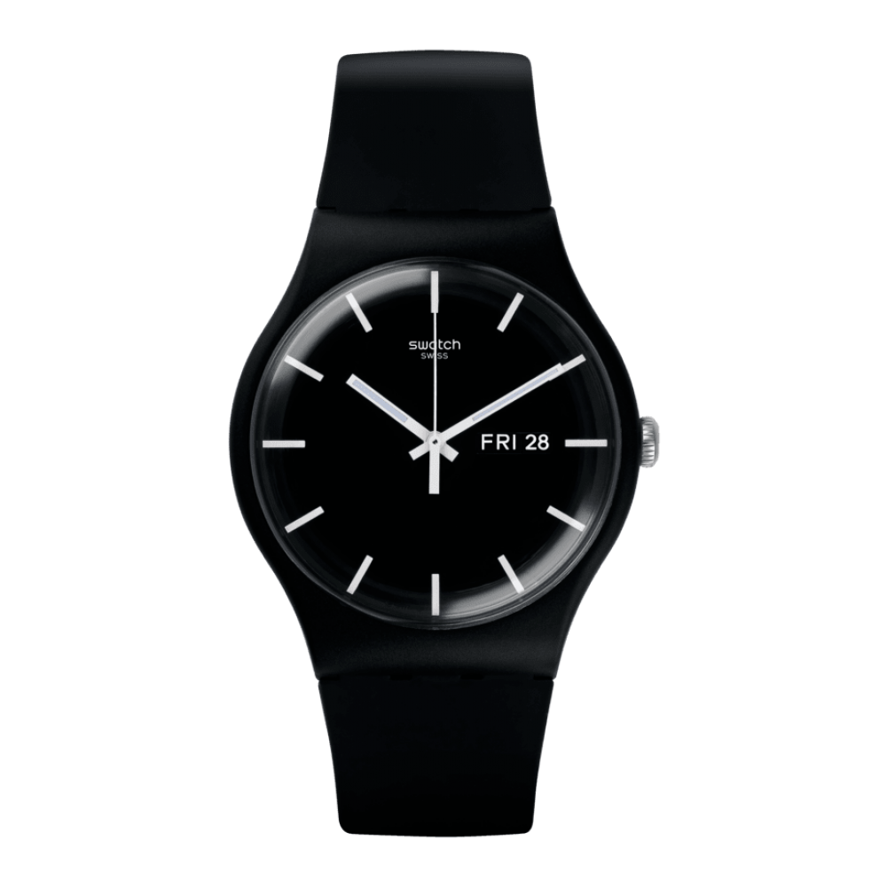 SWATCH MONO BLACK ΡΟΛΟΙ Unisex Μαύρο Λουρί Πλαστικό βιολογικής προέλευσης SO29B704  