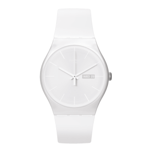 SWATCH WHITE REBEL Unisex Ρολόι Λευκό Λουράκι Σιλικόνης SO29W704-S14